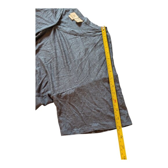 H Halston | 100% Linen Button Up Short Sleeve Shirt | Navy Blue | Large - Picture 8 of 8